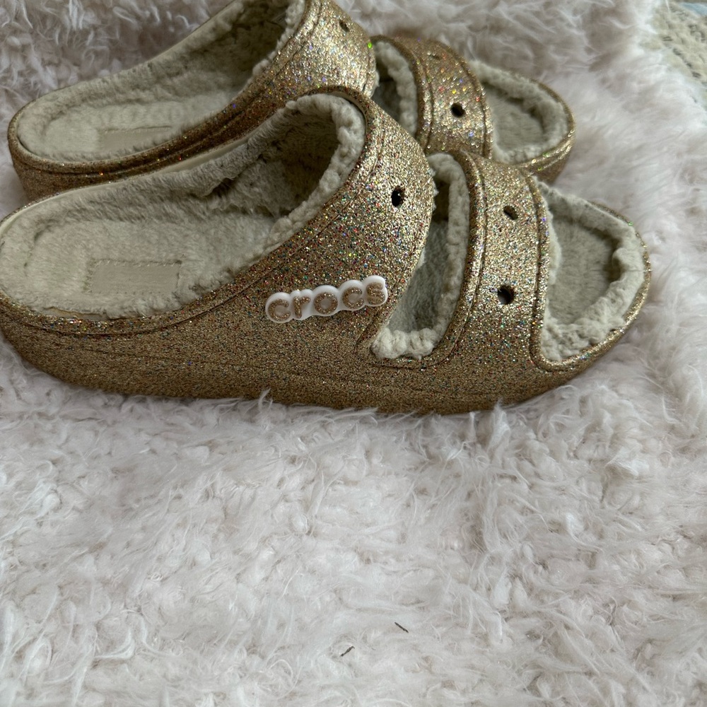 CROCS Gold Glitter Sandals